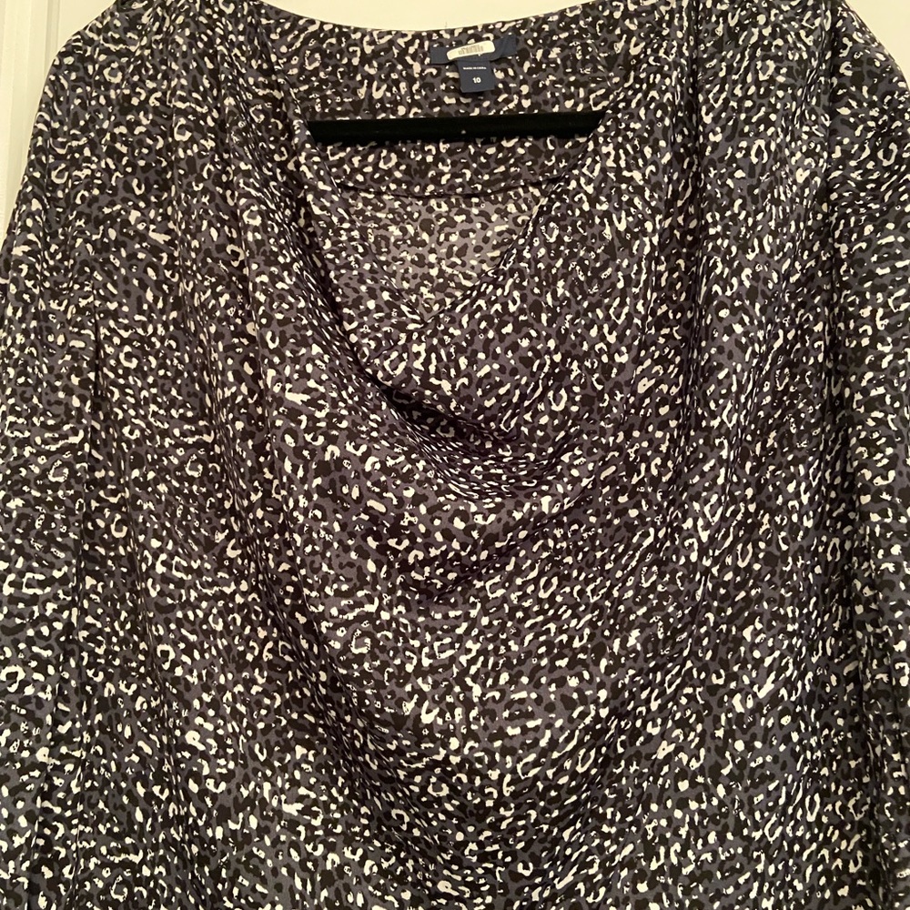 Blue/black leopard pull on dress